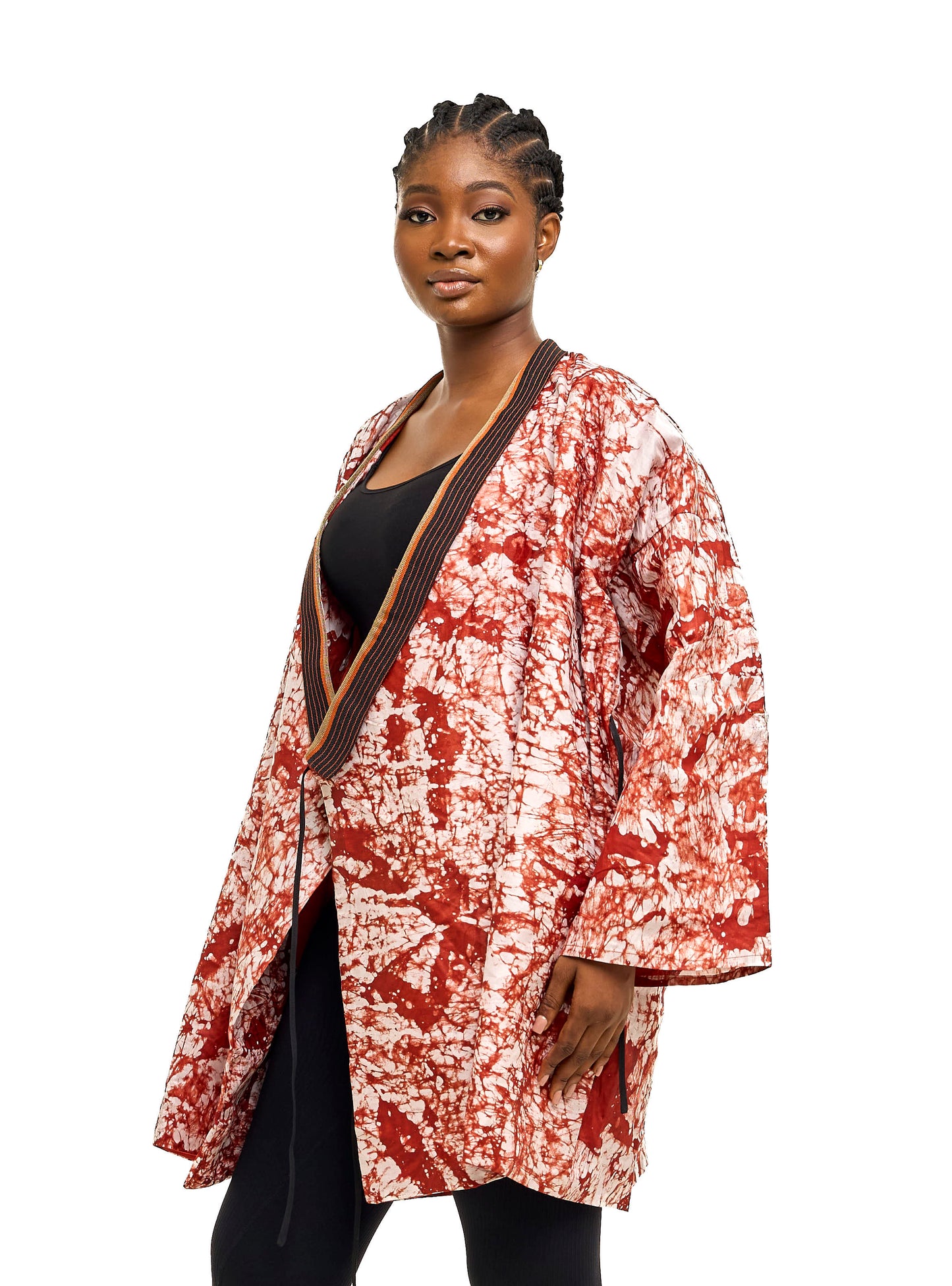 Blood Orange and White Dual Kimono - Top and Dress
