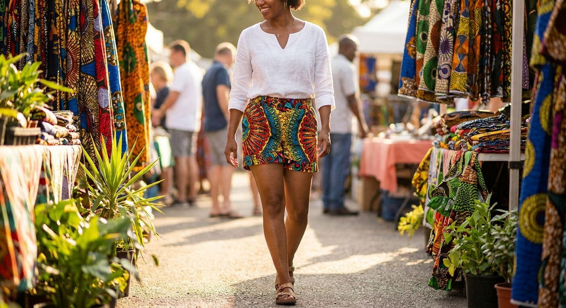 African print shorts for women's summer wardrobe