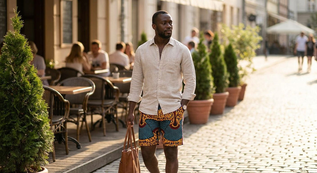 Ankara shorts for men's casual weekend wear