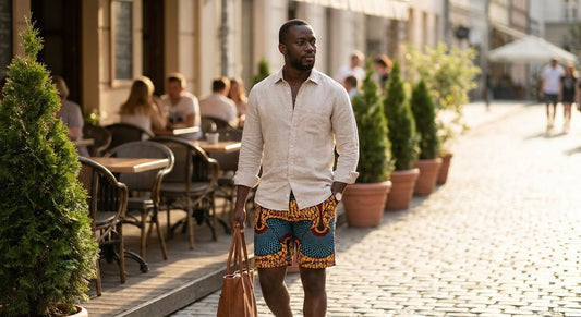 Ankara shorts for men's casual weekend wear