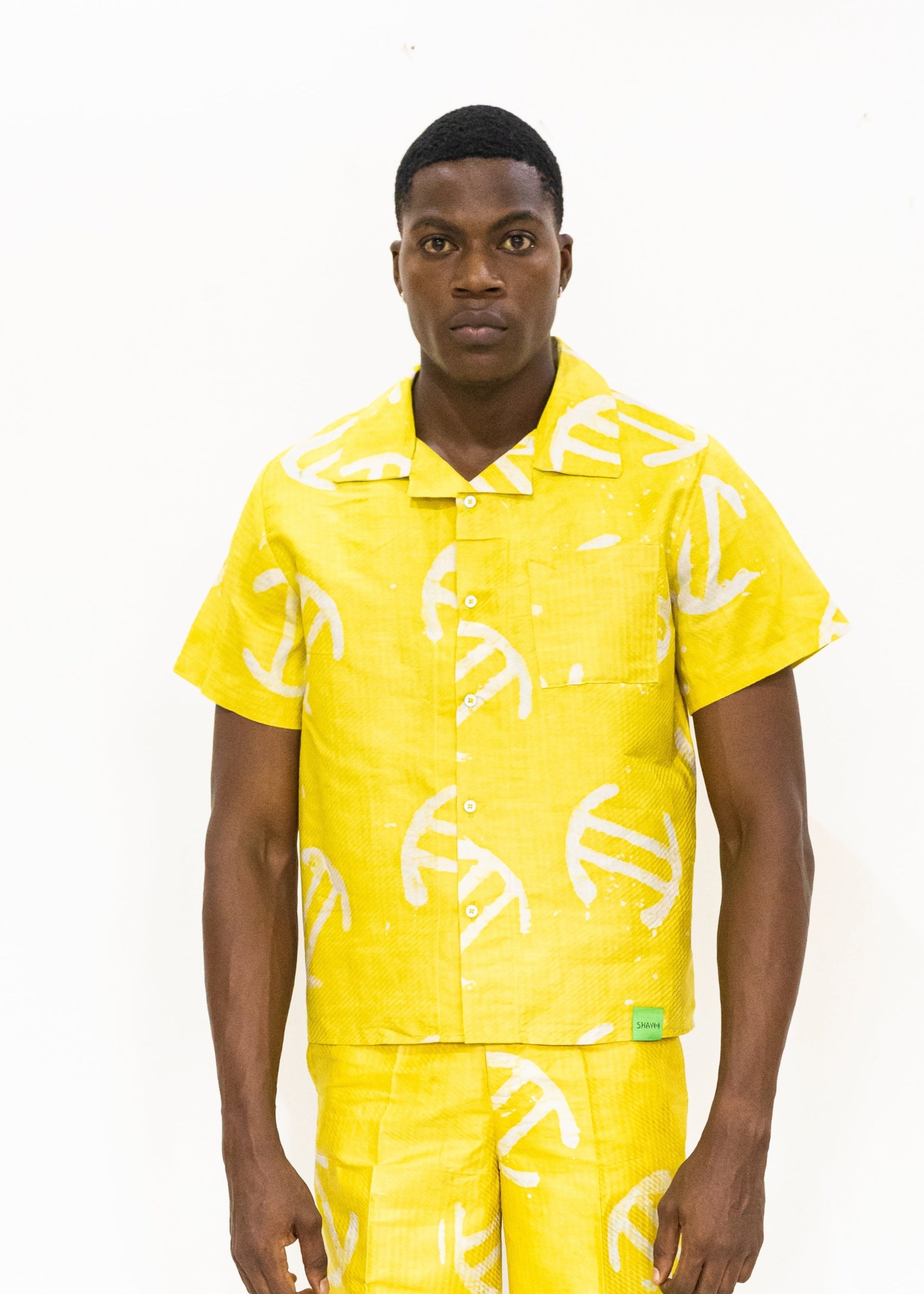 Batik Yellow Shirt -Nigerian Handmade Unisex Casual Wear | SHAYOFiXE Collection