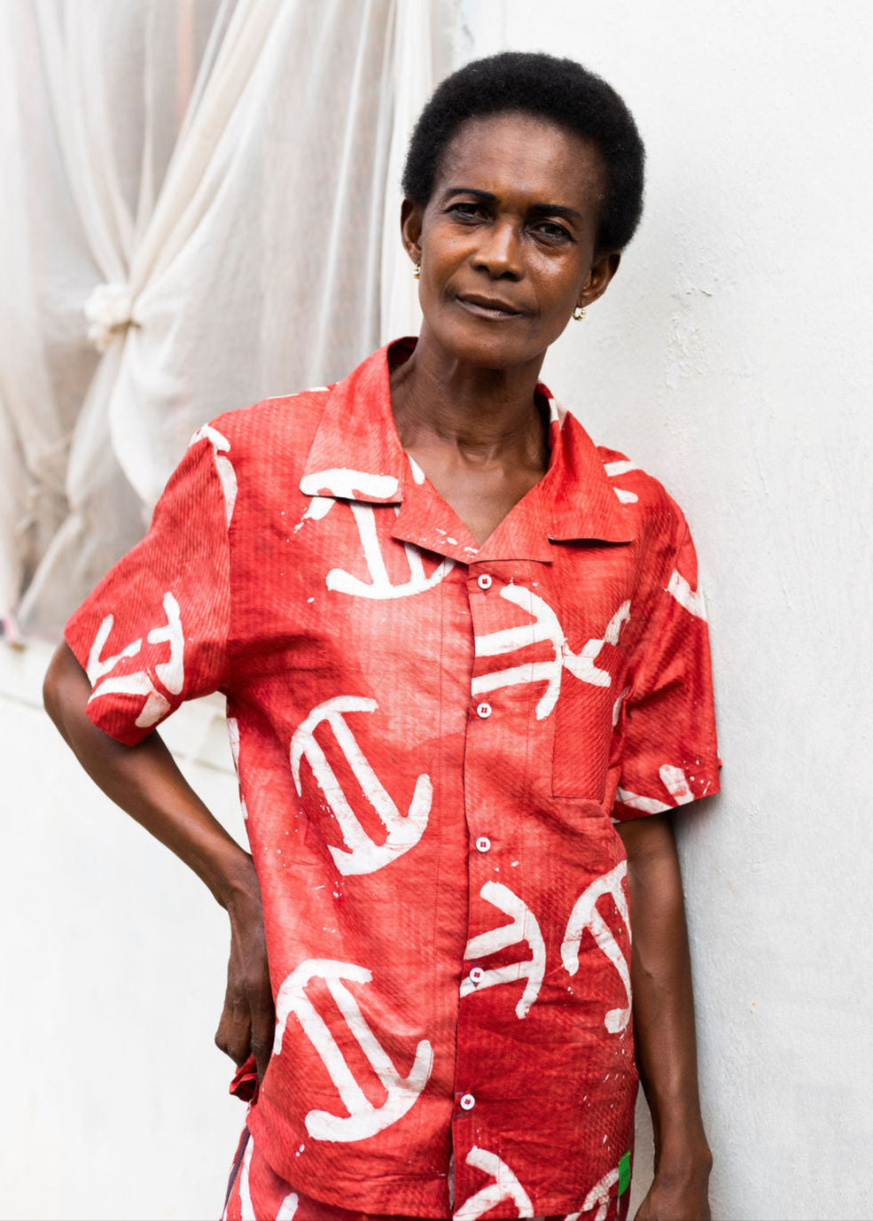 Batik Red Shirt -Nigerian Handmade Unisex Casual Wear | SHAYOFiXE Collection