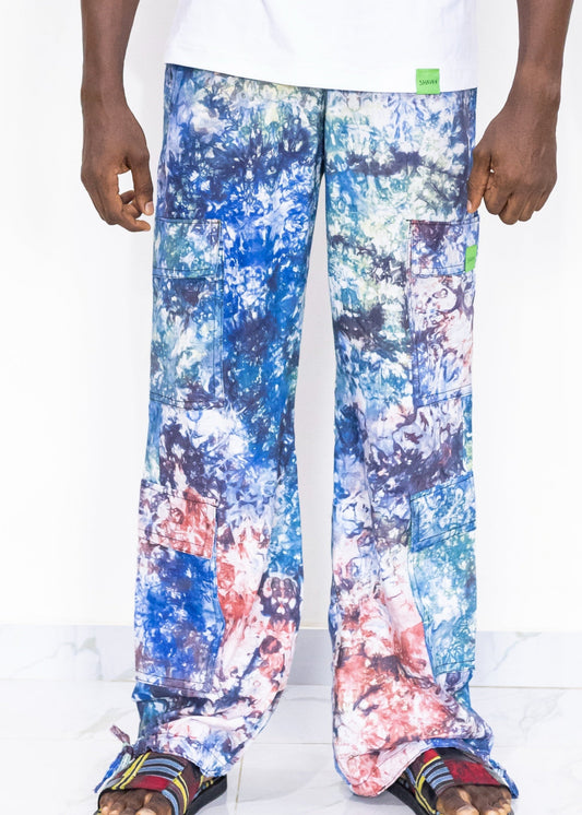 Adire Combat Pants - Hand-dyed Adire style 100% Cotton