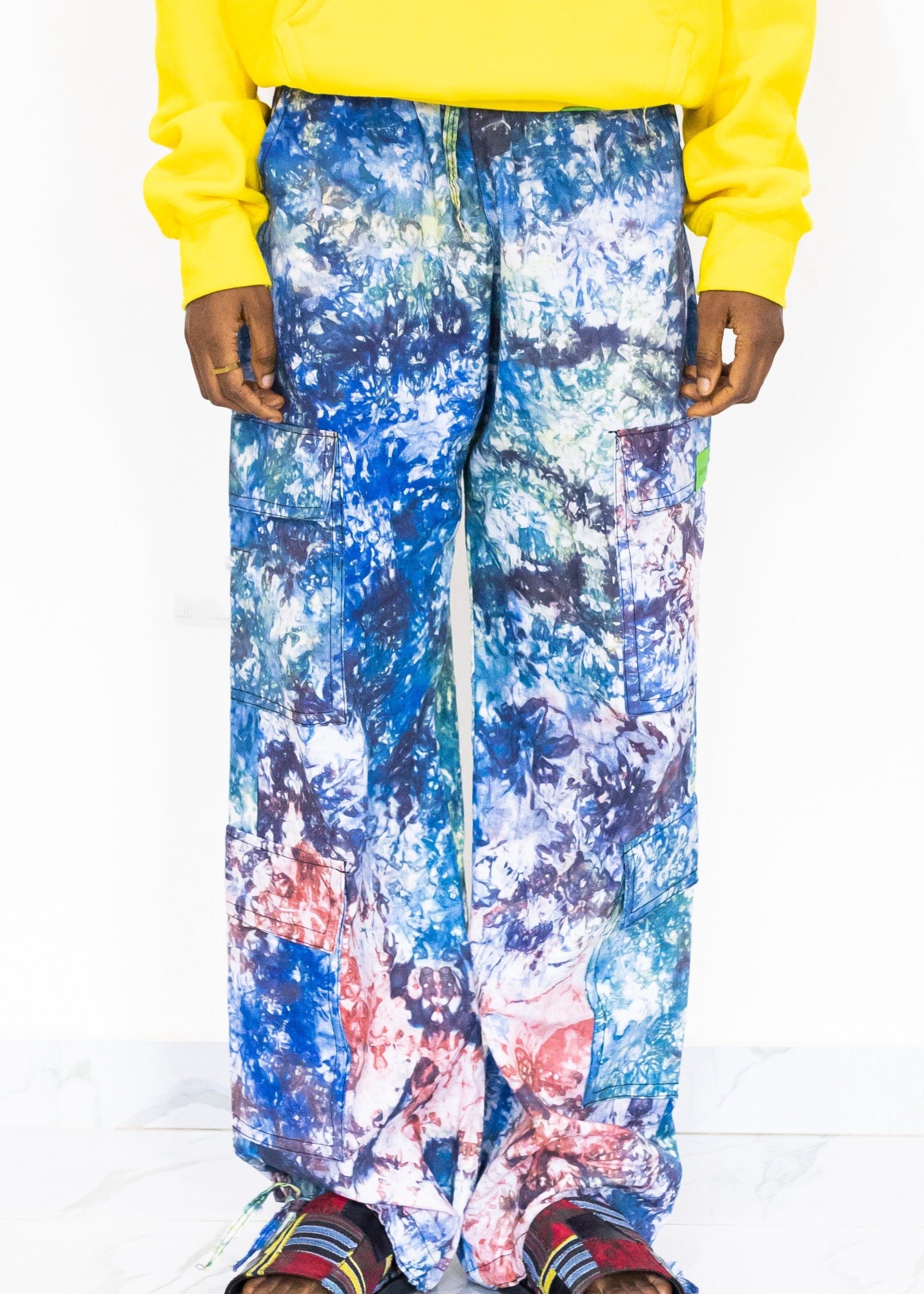 Adire Combat Pants - Hand-dyed Adire style 100% Cotton