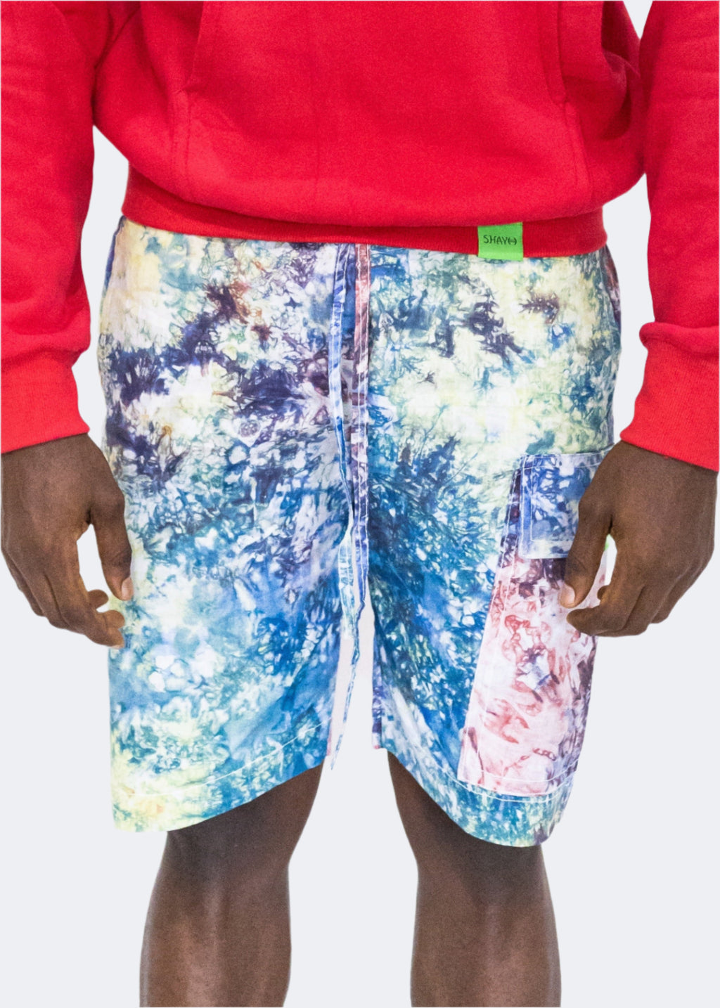 Adire Combat Shorts - Hand-dyed Adire style 100% Cotton