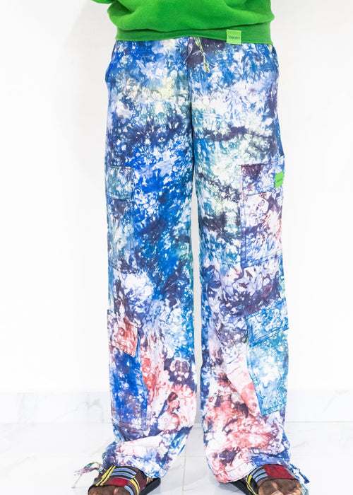 Adire Combat Pants - Hand-dyed Adire style 100% Cotton