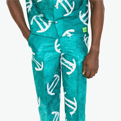 Batik Green Pants -Nigerian Handmade Unisex Casual Wear | SHAYOFiXE Collection