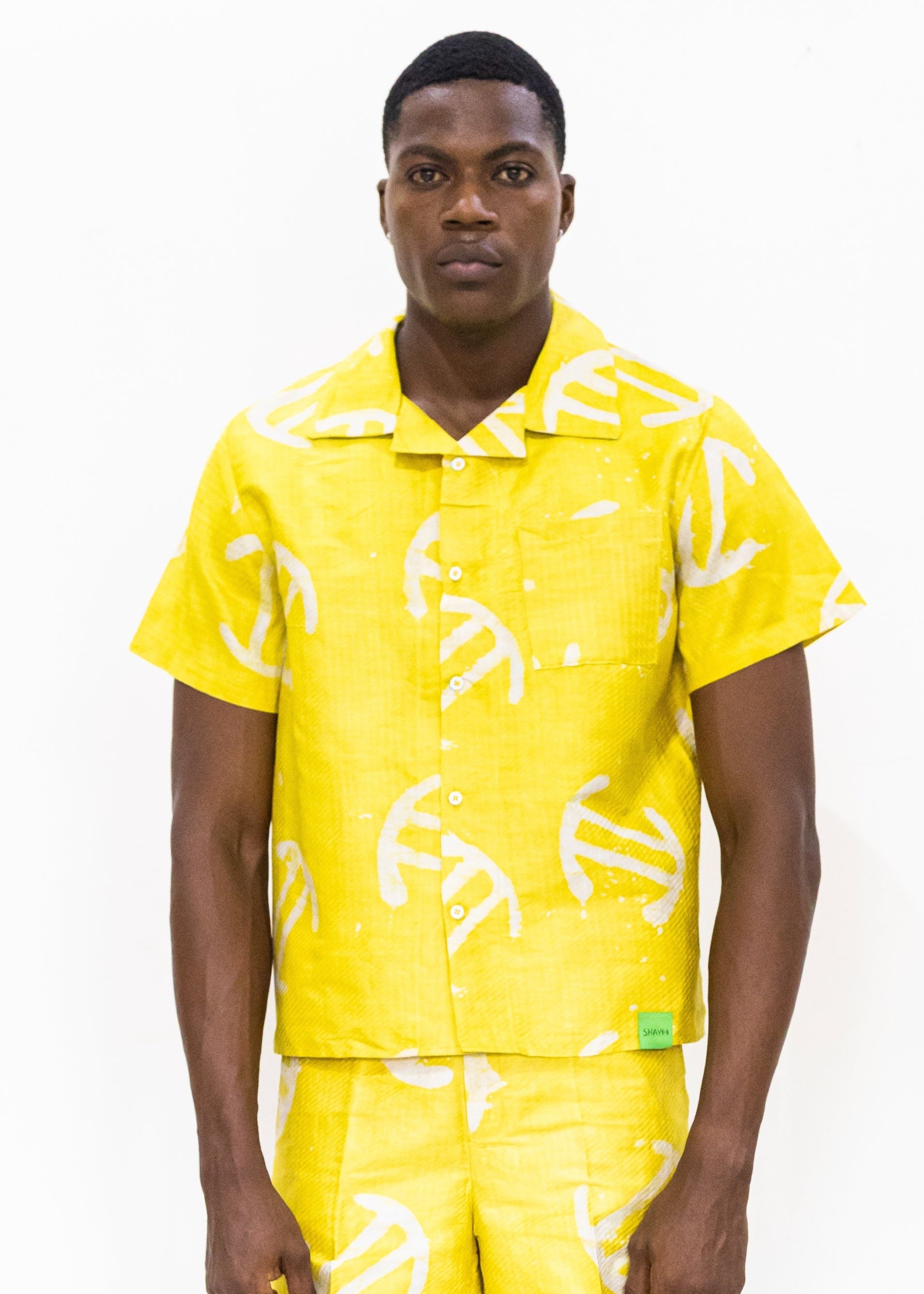 Batik Yellow Shirt -Nigerian Handmade Unisex Casual Wear | SHAYOFiXE Collection