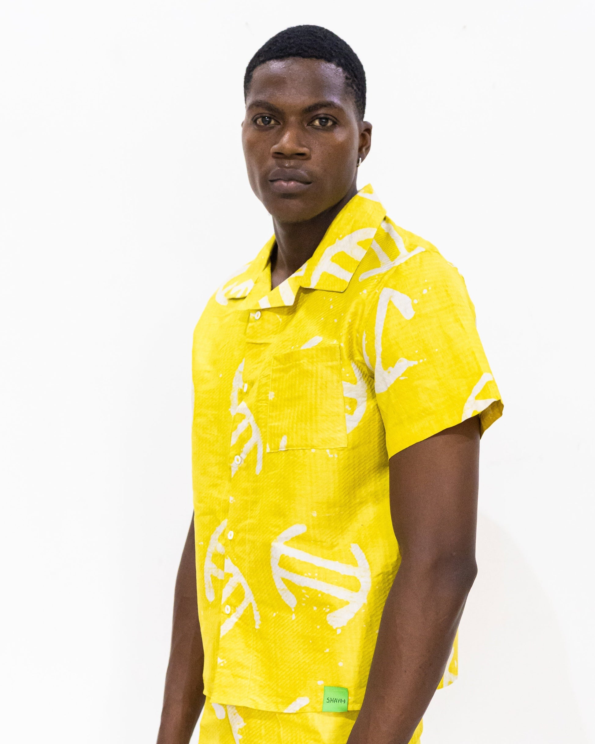 Batik Yellow Shirt -Nigerian Handmade Unisex Casual Wear | SHAYOFiXE Collection