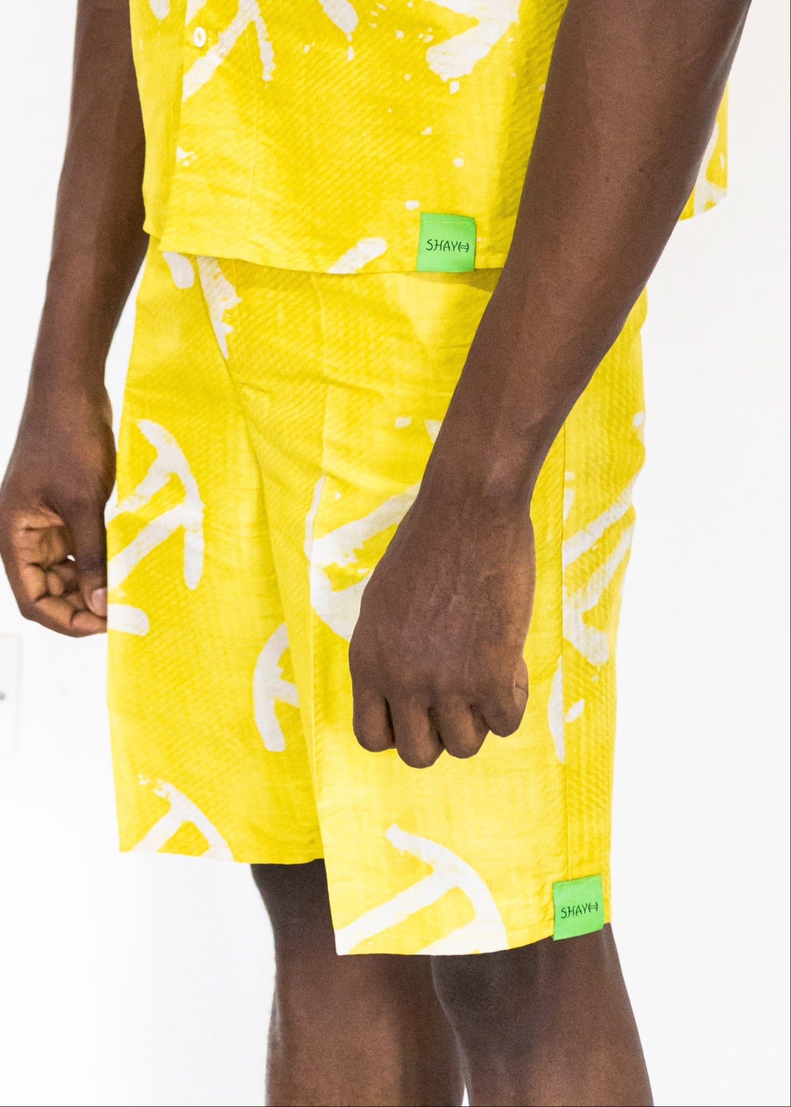 Batik Yellow Shorts -Nigerian Handmade Unisex Casual Wear | SHAYOFiXE Collection