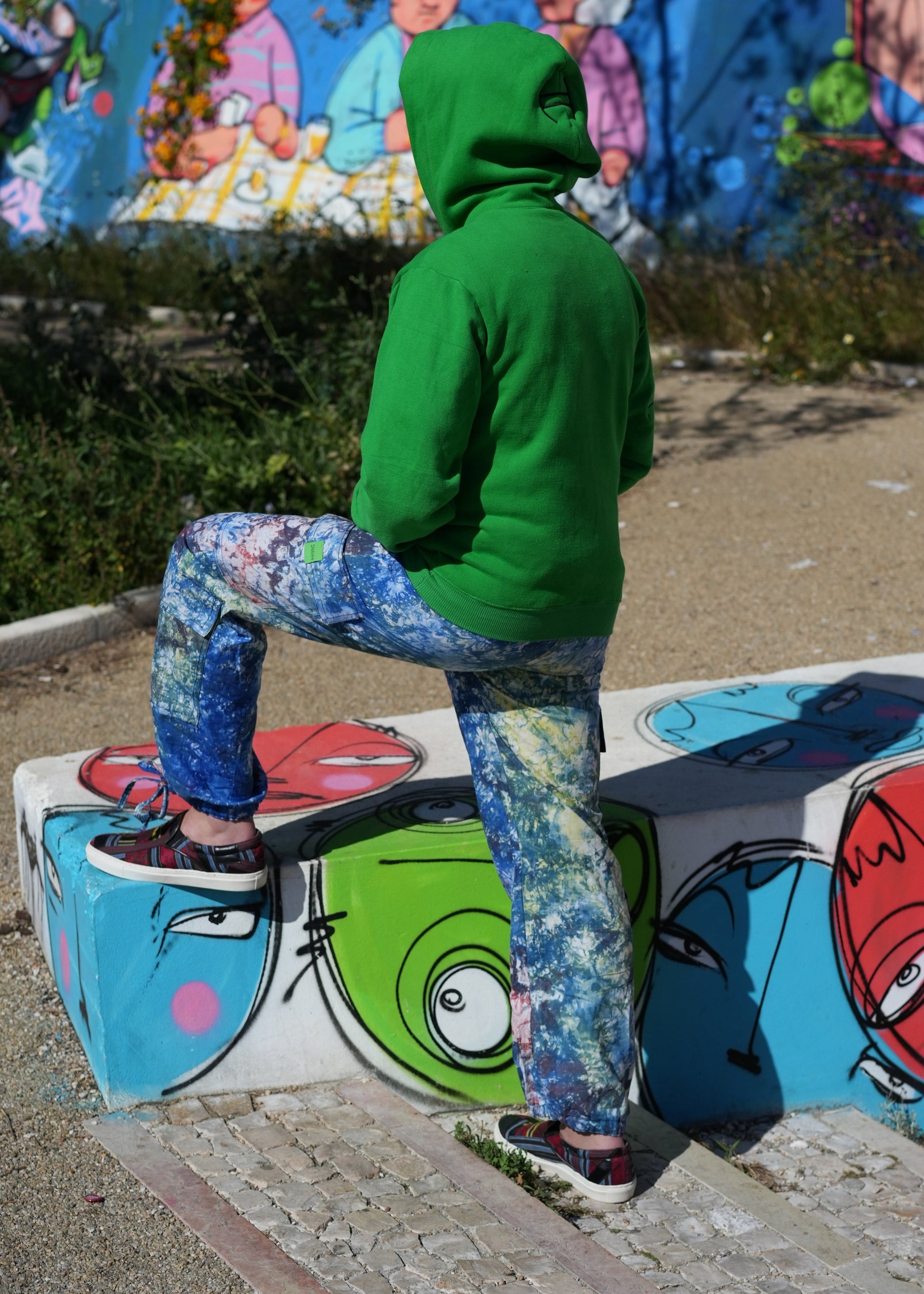 Adire Combat Pants - Hand-dyed Adire style 100% Cotton