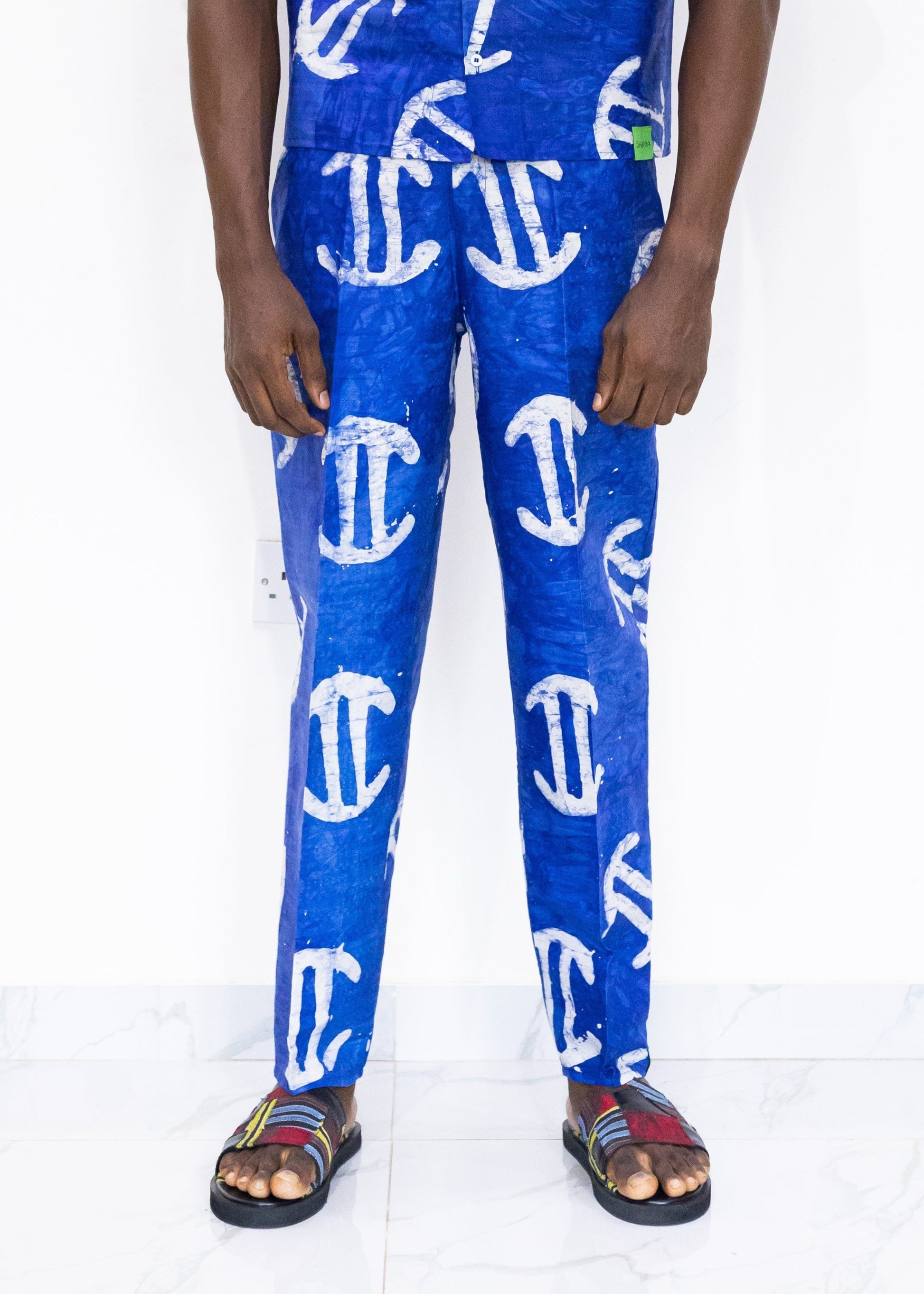 Batik Blue Pants -Nigerian Handmade Unisex Casual Wear | SHAYOFiXE Collection