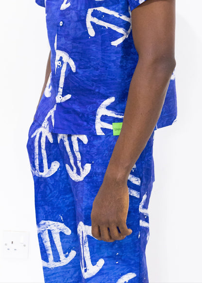 Batik Blue Pants -Nigerian Handmade Unisex Casual Wear | SHAYOFiXE Collection