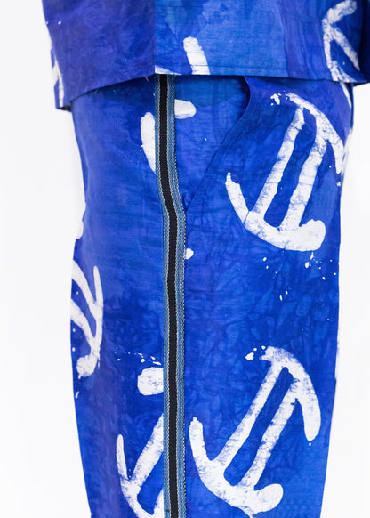 Batik Blue Pants -Nigerian Handmade Unisex Casual Wear | SHAYOFiXE Collection