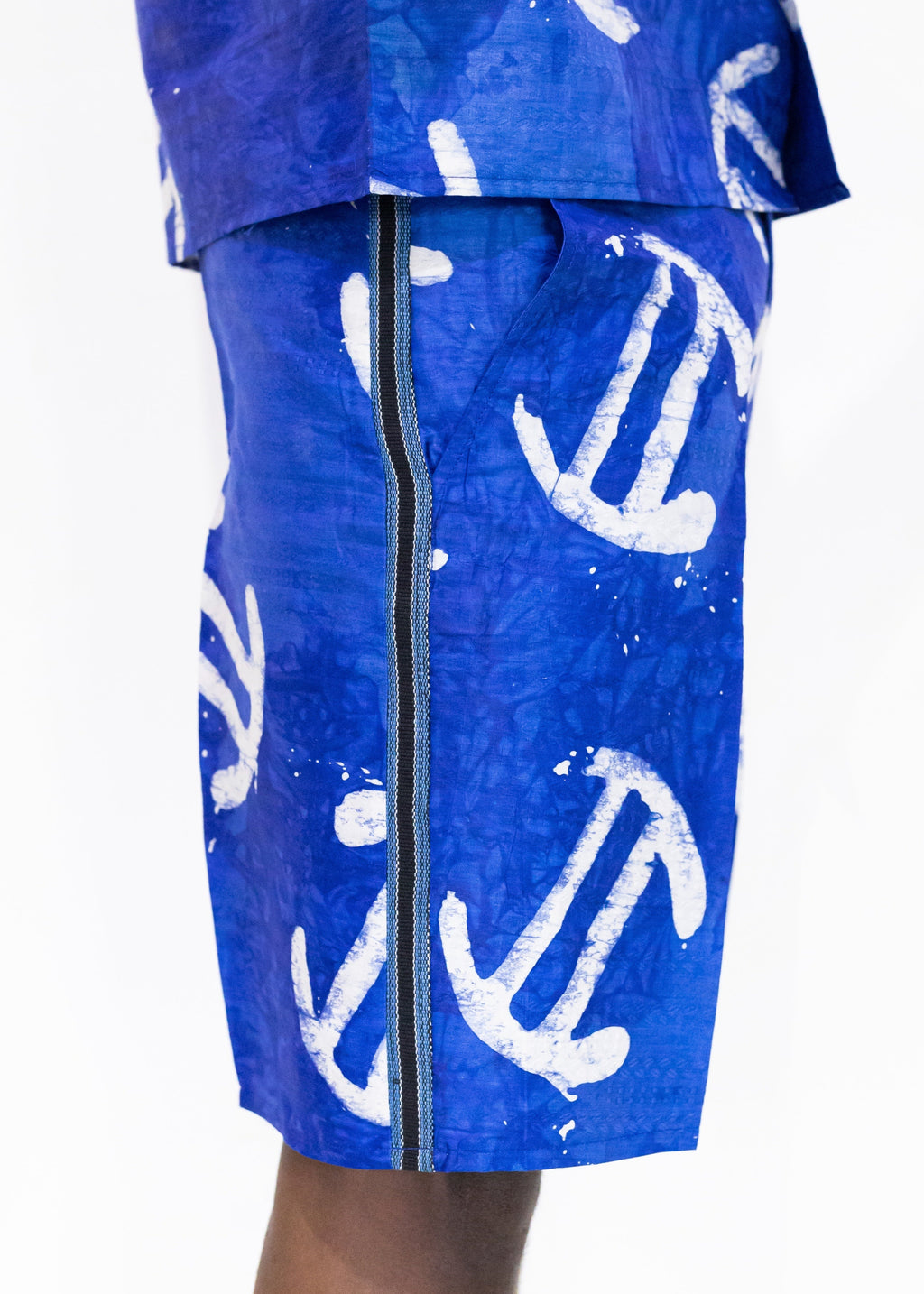 Batik Blue Shorts -Nigerian Handmade Unisex Casual Wear | SHAYOFiXE Collection